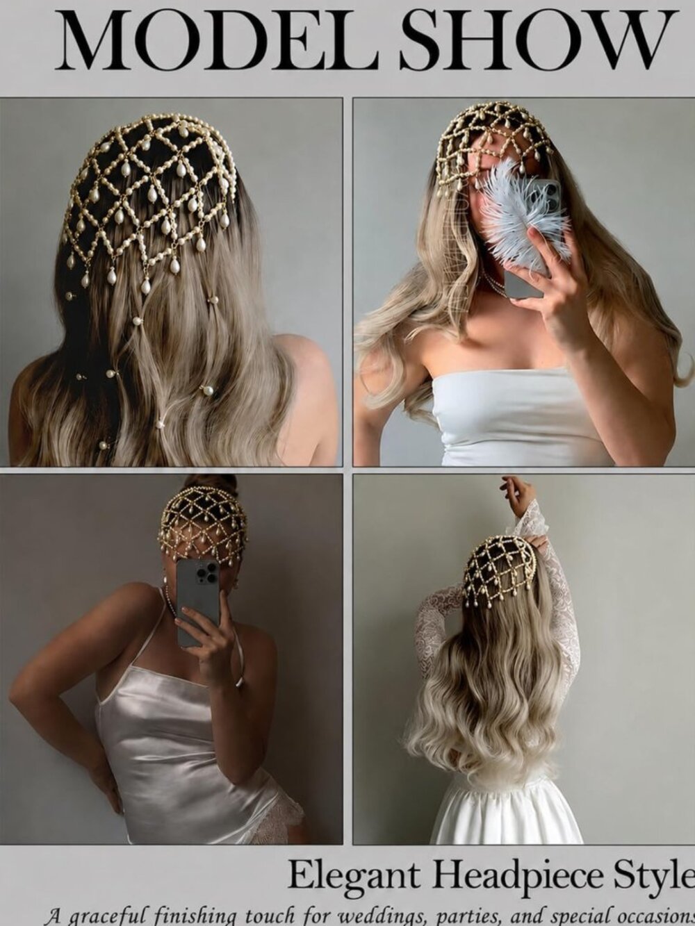 Elegant Gold Pearl Fairy Headpiece - 1920s Flapper Hair Accessories for Women - Picture 3 of 6
